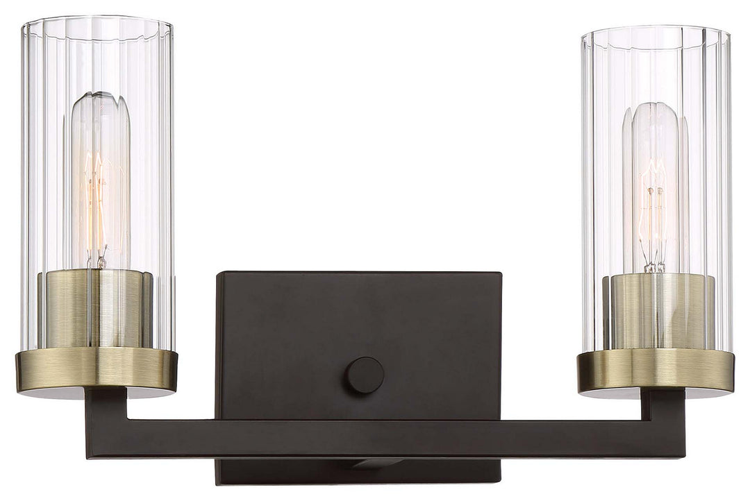 Minka-Lavery Ainsley Court 3042-560 Bath Vanity Light 15 in. wide - Aged Kinston Bronze W/Brushed