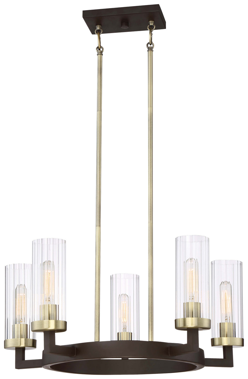 Minka-Lavery Ainsley Court 3045-560 Chandelier Light - Aged Kinston Bronze W/Brushed