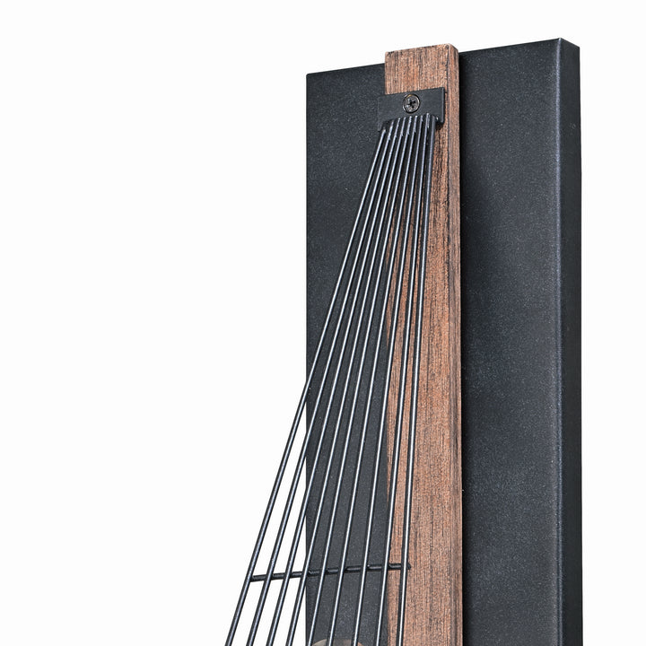 Vaxcel Dearborn W0252 Wall Light - Black Iron and Burnished Oak