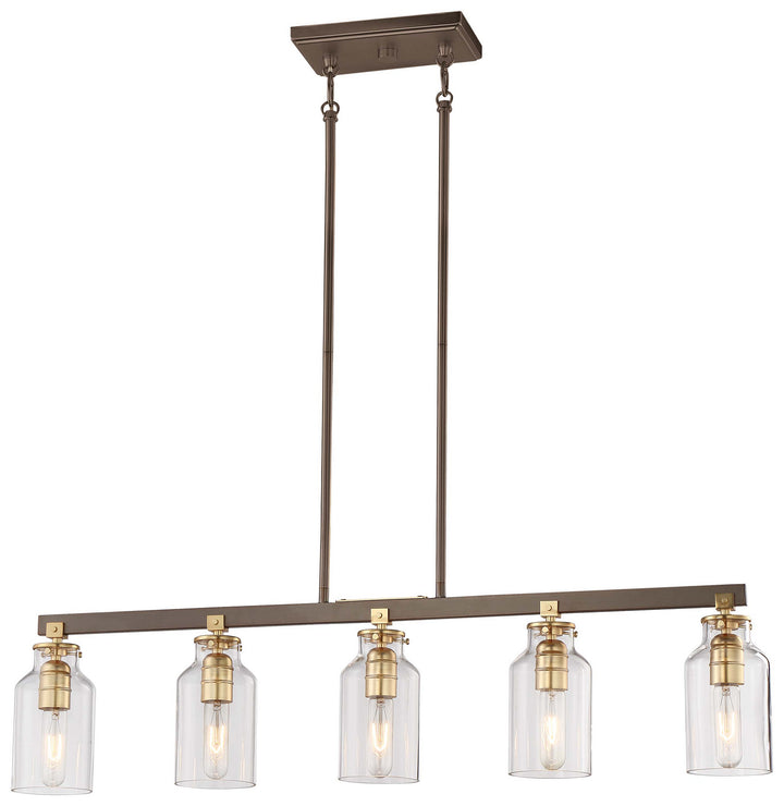 Minka-Lavery Morrow 4556-588 Pendant Light - Harvard Court Bronze W/Gold Hi