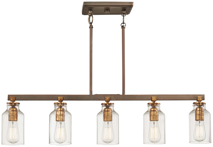 Minka-Lavery Morrow 4556-588 Pendant Light - Harvard Court Bronze W/Gold Hi