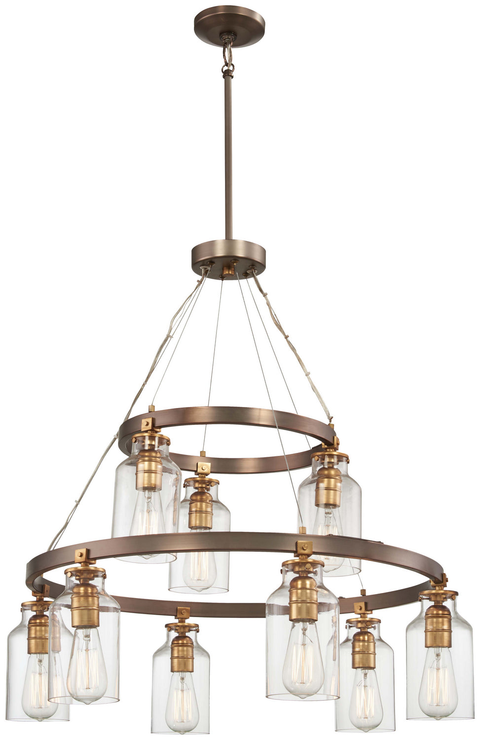 Minka-Lavery Morrow 4559-588 Chandelier Light - Harvard Court Bronze W/Gold Hi