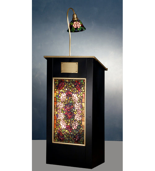 Meyda Tiffany Lighting 79815 Rosebush Lighted Podium Furniture Bronze / Dark