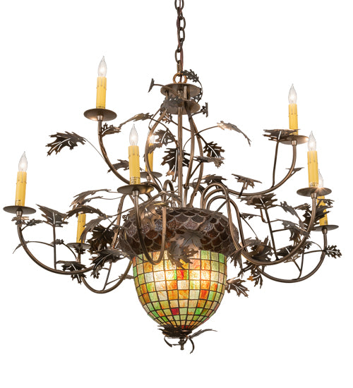 Meyda Tiffany Greenbriar Oak 79860 Chandelier Light - Antique Copper