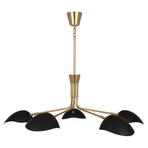 Robert Abbey Rico Espinet Racer 1522 Chandelier Light - Modern Brass w/Matte Black