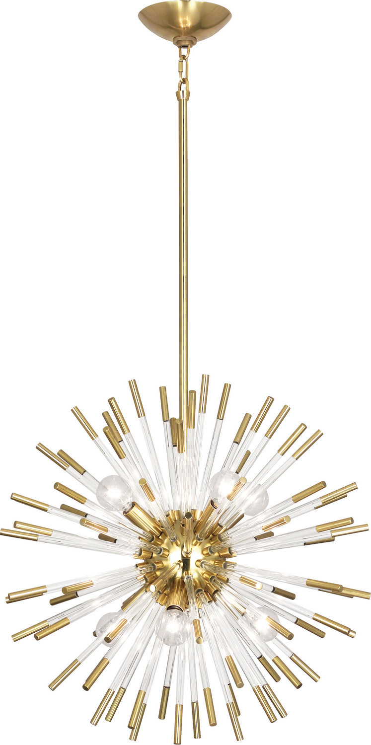 Robert Abbey Andromeda 165 Chandelier Light - Modern Brass w/Clear Acrylic Rods