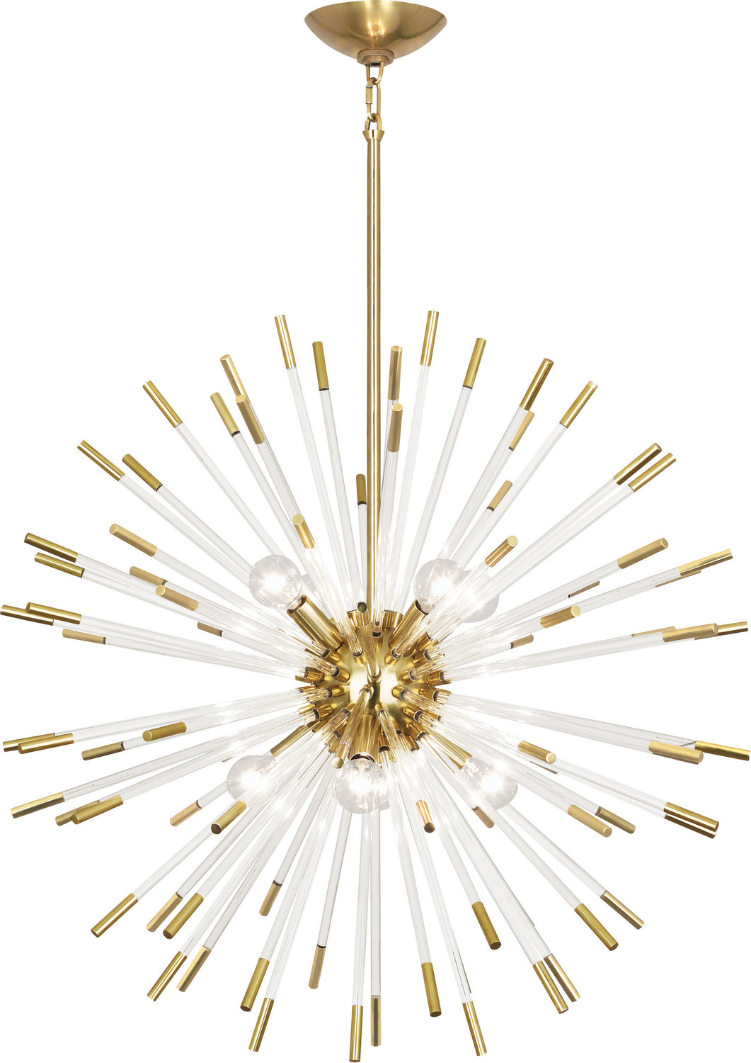 Robert Abbey Andromeda 166 Chandelier Light - Modern Brass w/Clear Acrylic Rods