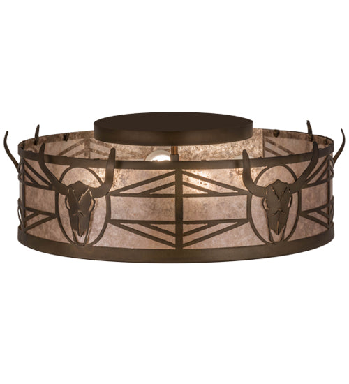 Meyda Tiffany Steer Skull 79880 Ceiling Light - Antique Copper