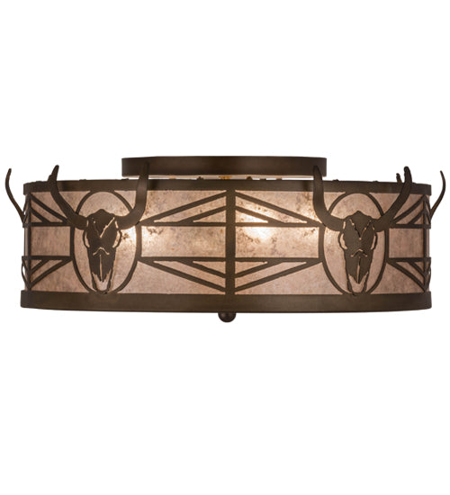 Meyda Tiffany Steer Skull 79880 Ceiling Light - Antique Copper