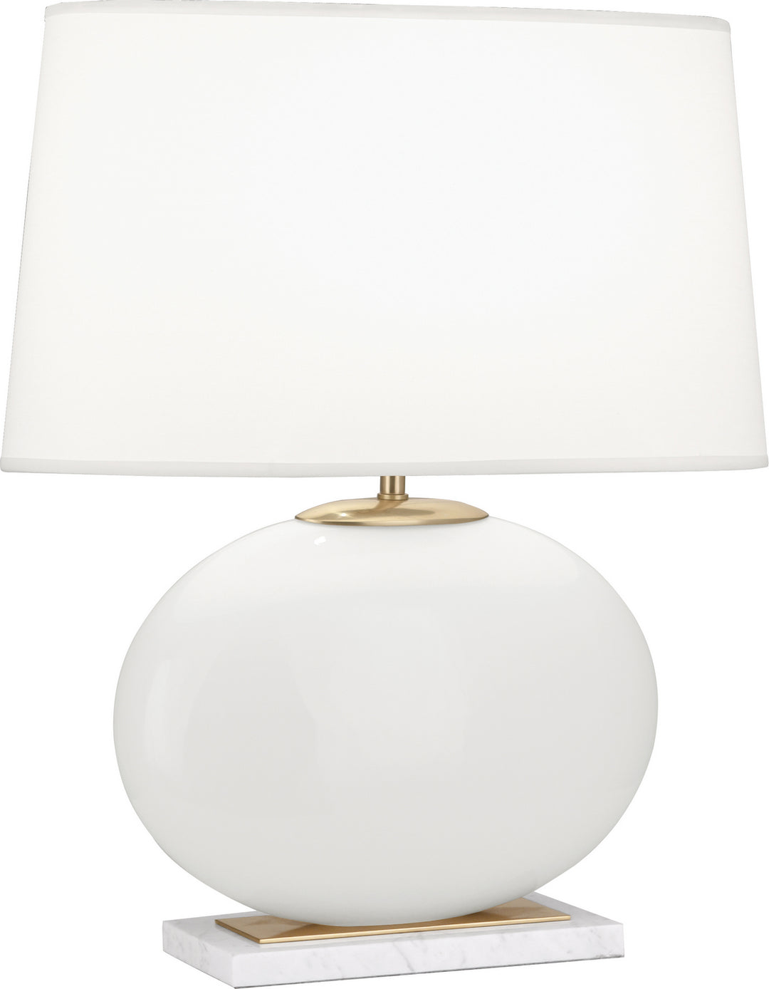 Robert Abbey Lighting 483X Raquel Lamp White Glass W/ Modern Brass & White Marble