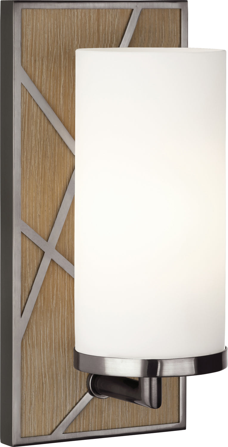 Robert Abbey Michael Berman Bond 553W Wall Sconce Light - Driftwood Oak Wood w/Blackened Nickel