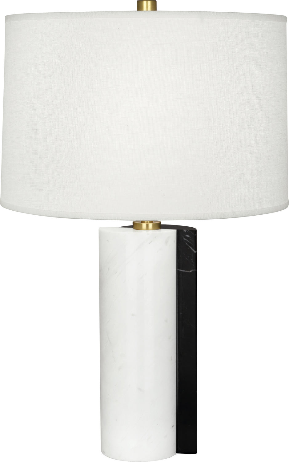 Robert Abbey Lighting 889 Jonathan Adler Canaan Lamp Carrara And Black Marble Base W/Antique Brass