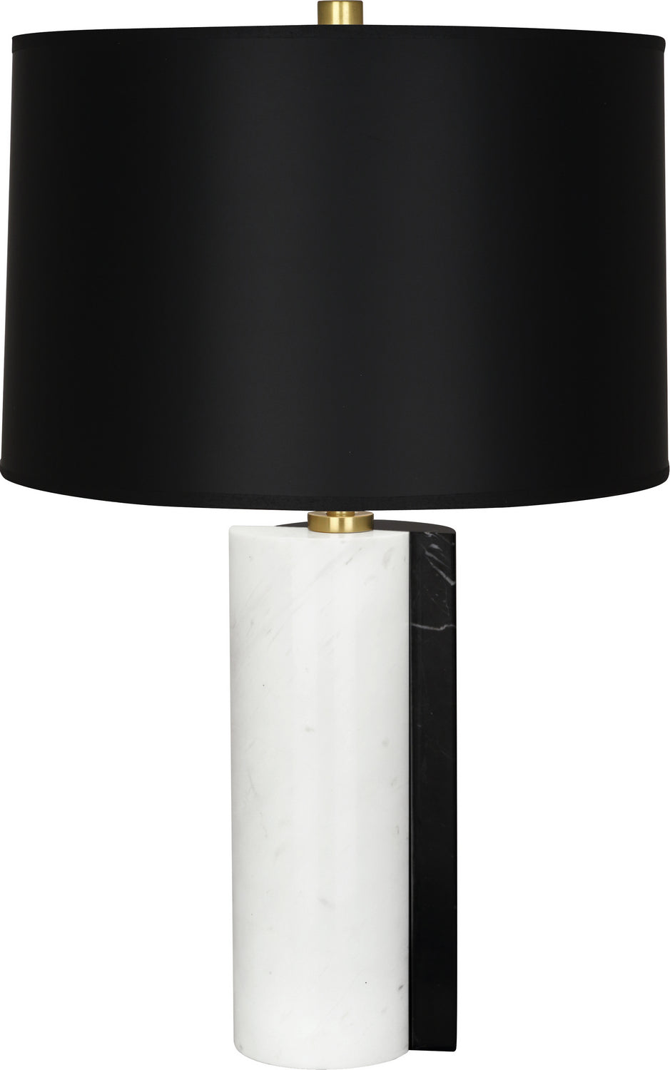 Robert Abbey Lighting 889B Jonathan Adler Canaan Lamp Carrara And Black Marble Base W/Antique Brass