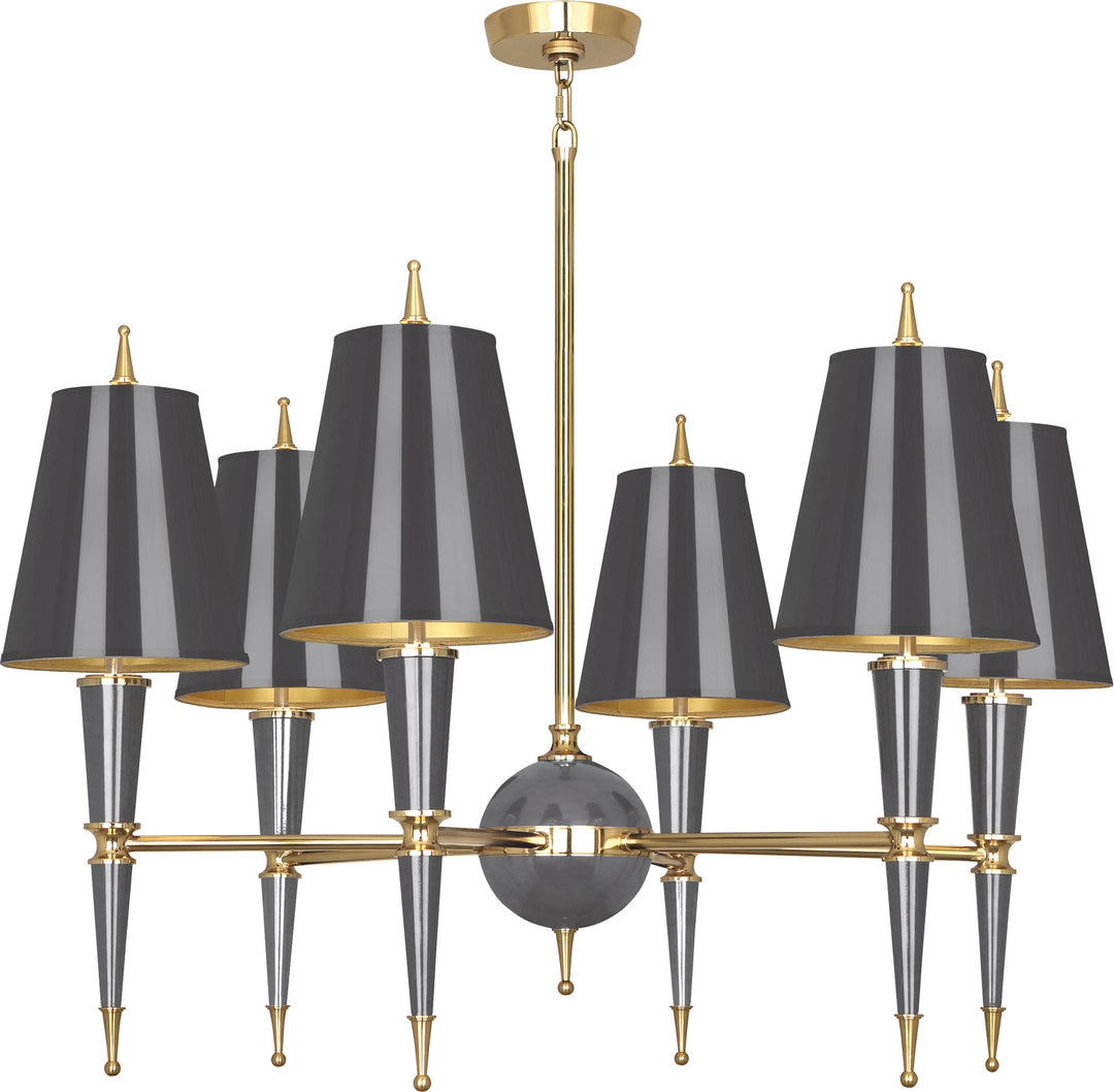 Robert Abbey Jonathan Adler Versailles A904 Chandelier Light - Ash Lacquered Paint w/Modern Brass