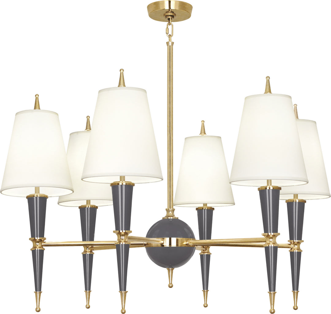 Robert Abbey Jonathan Adler Versailles A904X Chandelier Light - Ash Lacquered Paint w/Modern Brass