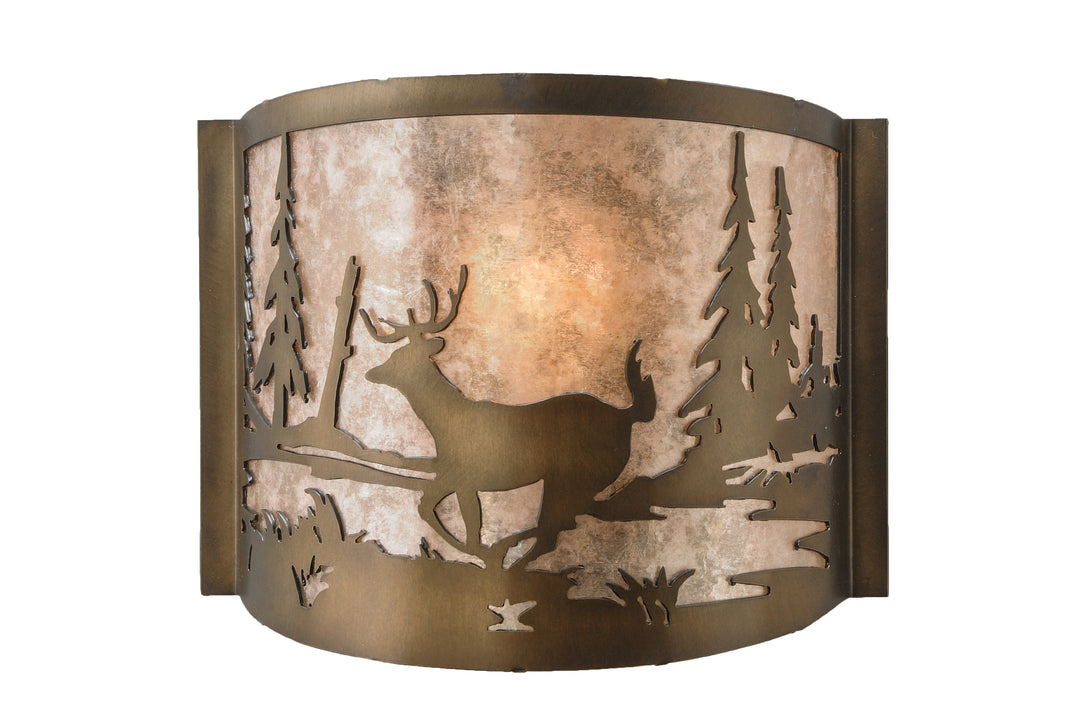 Meyda Tiffany Deer At Lake 79898 Wall Light - Antique Copper