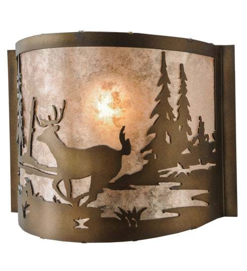 Meyda Tiffany Deer At Lake 79898 Wall Light - Antique Copper