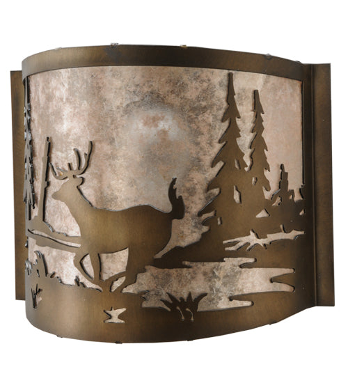 Meyda Tiffany Deer At Lake 79898 Wall Light - Antique Copper