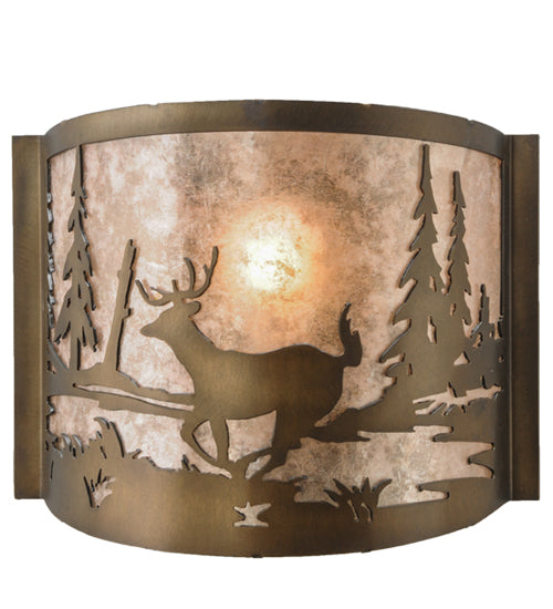 Meyda Tiffany Deer At Lake 79898 Wall Light - Antique Copper