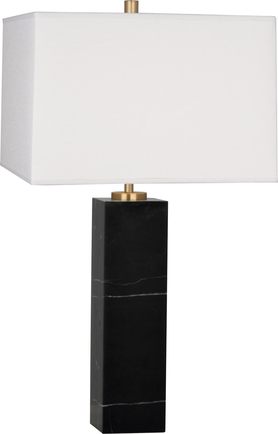 Robert Abbey Lighting B796 Jonathan Adler Canaan Lamp Black Marble Base W/Antique Brass