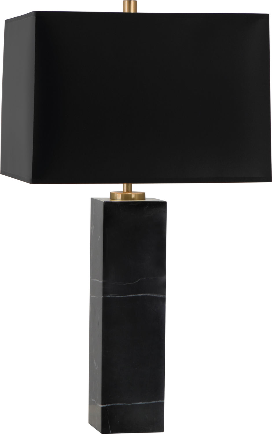 Robert Abbey Lighting B796X Jonathan Adler Canaan Lamp Black Marble Base W/Antique Brass