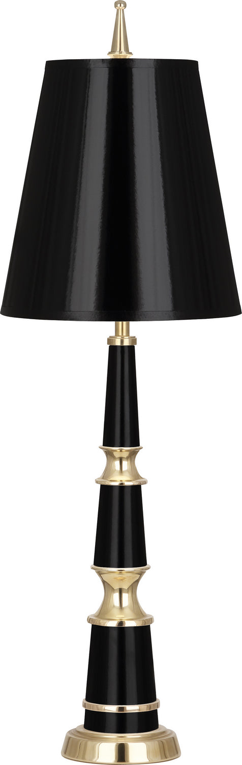 Robert Abbey Lighting B900 Jonathan Adler Versailles Lamp Black Lacquered Paint W/Modern Brass