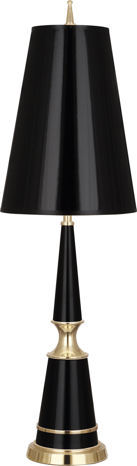 Robert Abbey Lighting B901 Jonathan Adler Versailles Lamp Black Lacquered Paint W/Modern Brass