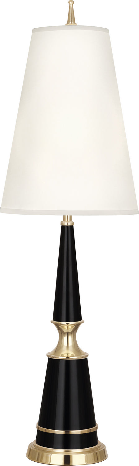 Robert Abbey Lighting B901X Jonathan Adler Versailles Lamp Black Lacquered Paint W/Modern Brass