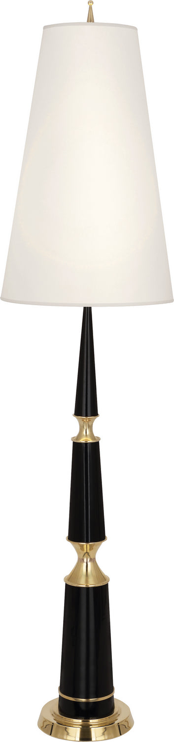 Robert Abbey Lighting B902X Jonathan Adler Versailles Lamp Black Lacquered Paint W/Modern Brass