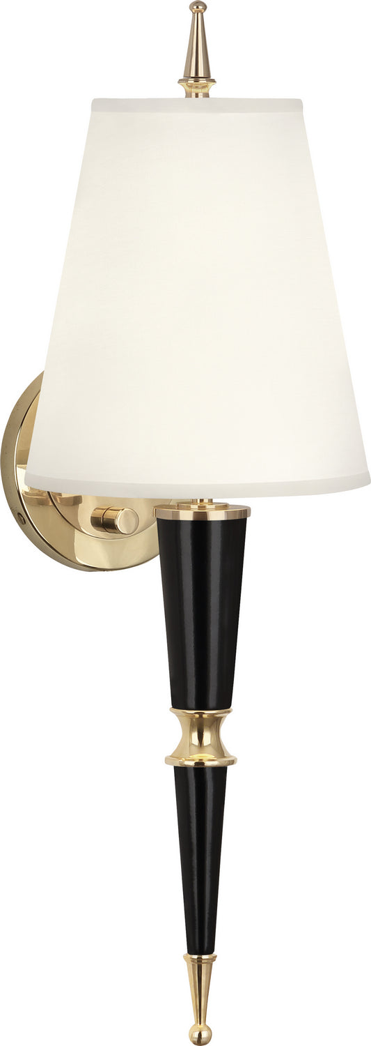 Robert Abbey Jonathan Adler Versailles B903X Wall Sconce Light - Black Lacquered Paint w/Modern Brass