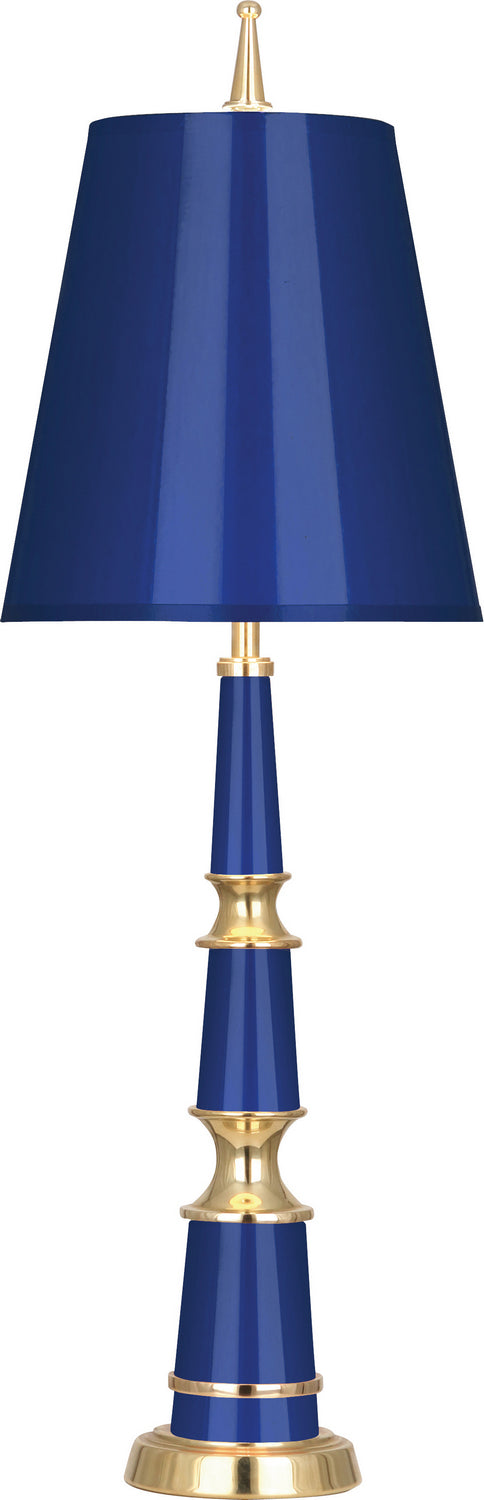 Robert Abbey Lighting C900 Jonathan Adler Versailles Lamp Navy Lacquered Paint W/Modern Brass