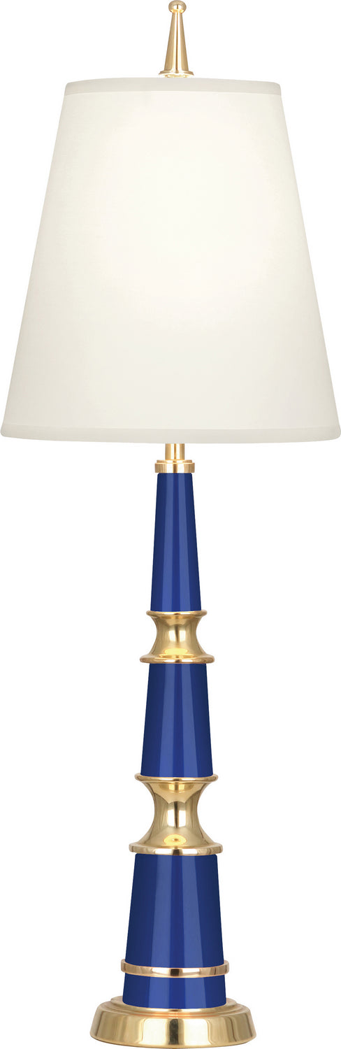 Robert Abbey Lighting C900X Jonathan Adler Versailles Lamp Navy Lacquered Paint W/Modern Brass