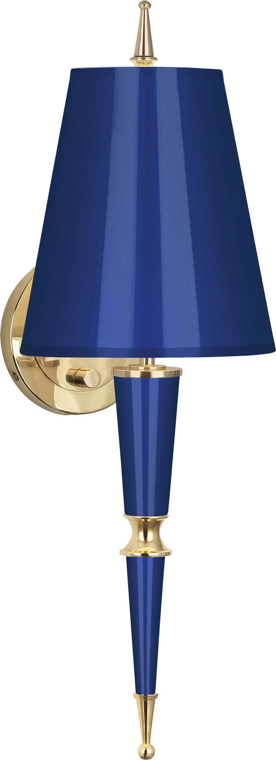 Robert Abbey Jonathan Adler Versailles C903 Wall Sconce Light - Navy Lacquered Paint w/Modern Brass