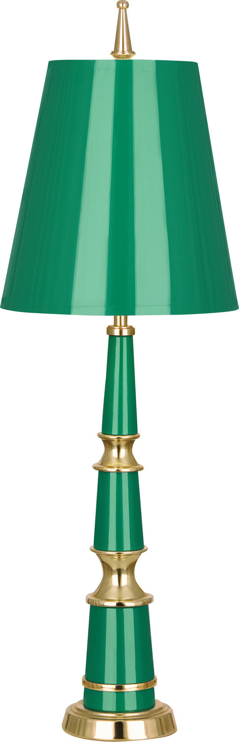 Robert Abbey Lighting G900 Jonathan Adler Versailles Lamp Emerald Lacquered Paint W/Modern Brass