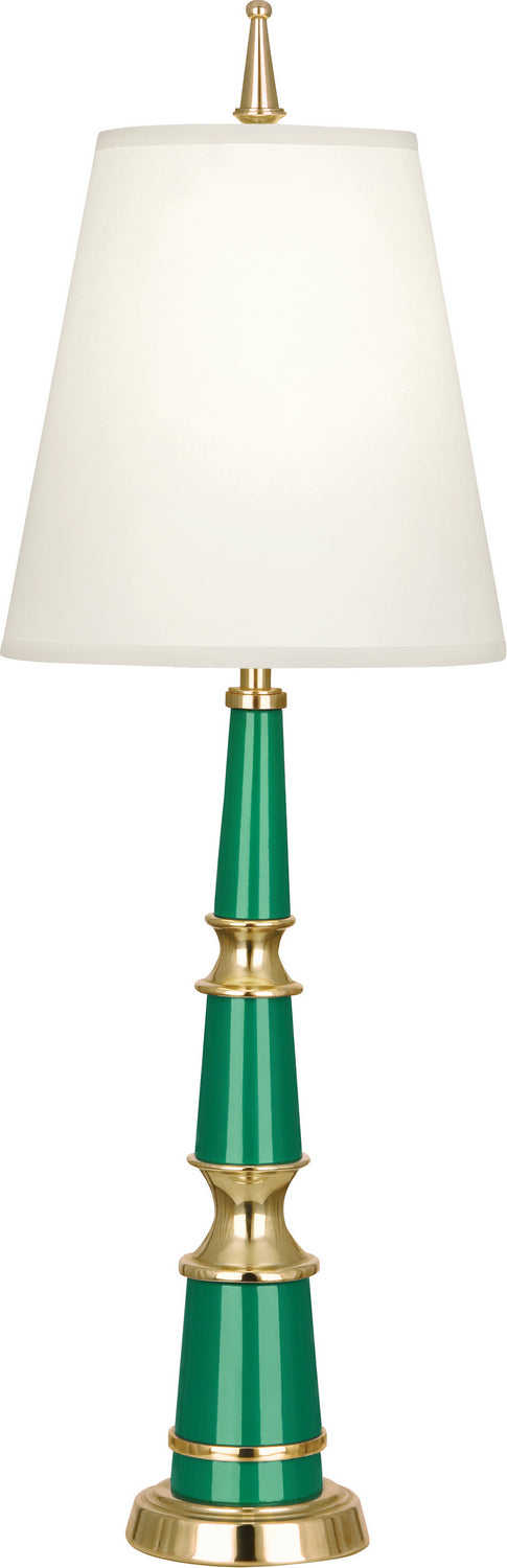 Robert Abbey Lighting G900X Jonathan Adler Versailles Lamp Emerald Lacquered Paint W/Modern Brass