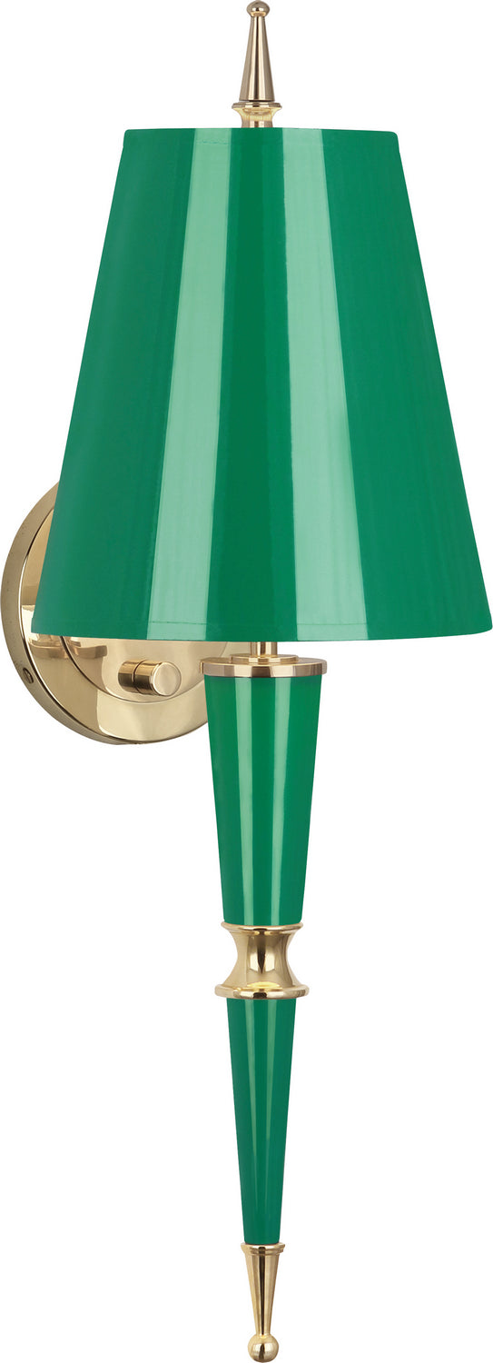 Robert Abbey Jonathan Adler Versailles G903 Wall Sconce Light - Emerald Lacquered Paint w/Modern Brass