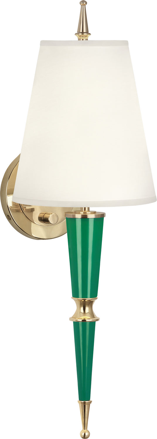 Robert Abbey Jonathan Adler Versailles G903X Wall Sconce Light - Emerald Lacquered Paint w/Modern Brass