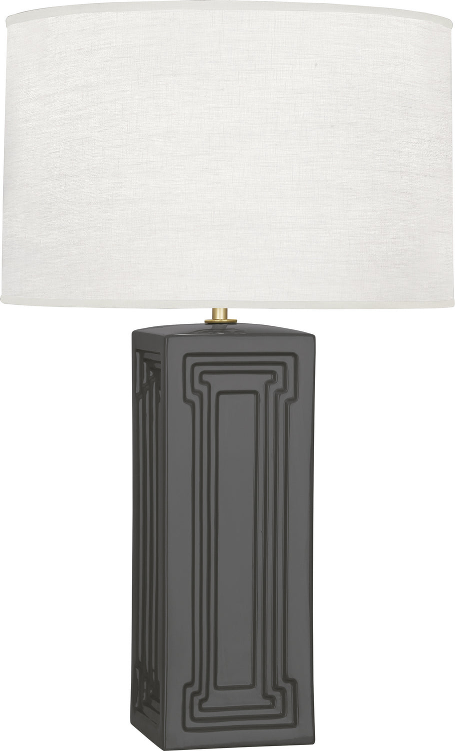 Robert Abbey Lighting LB50 Williamsburg Nottingham Lamp Dark Gray Glazed Ceramic W/ Modern Brass