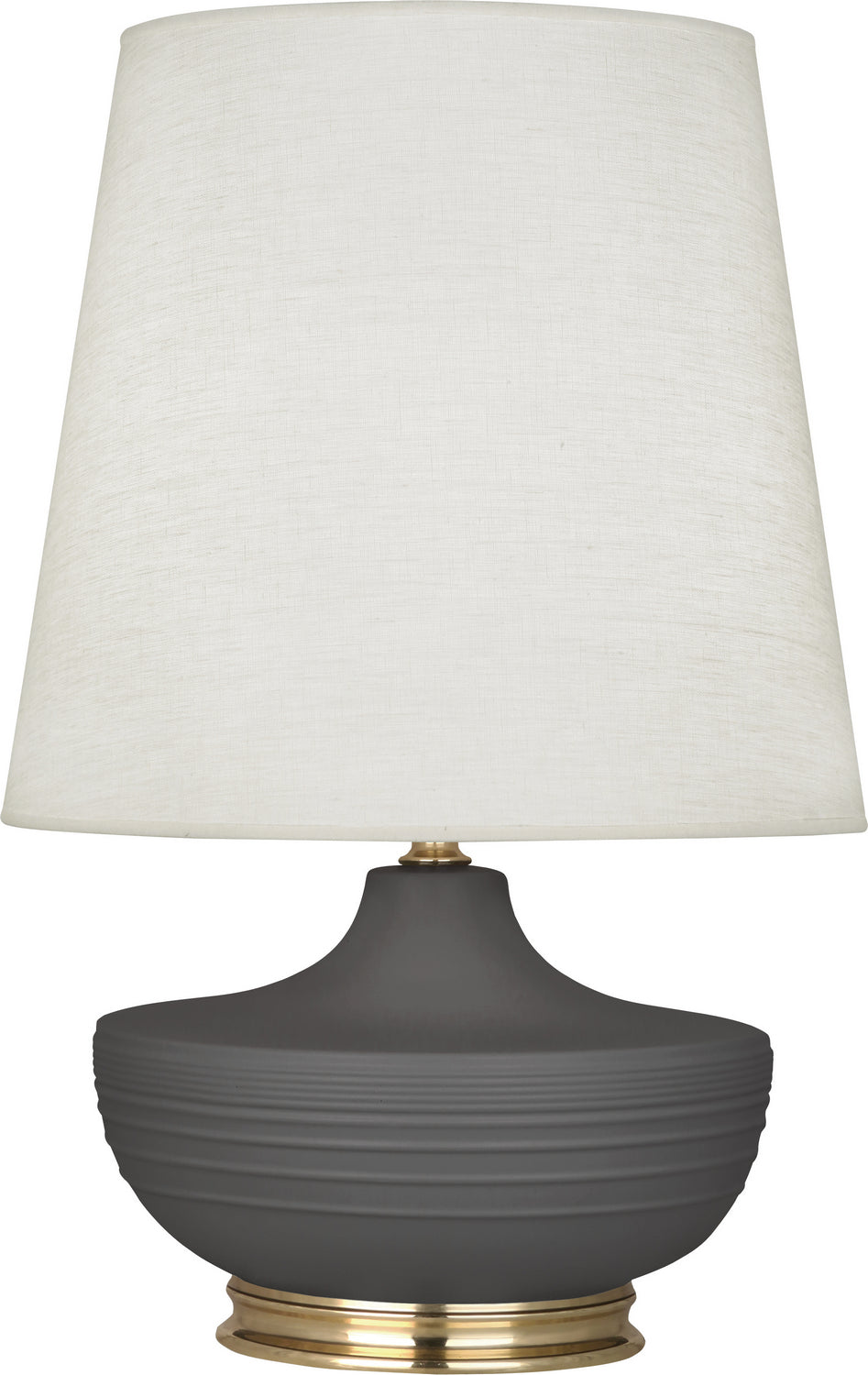 Robert Abbey Lighting MCR24 Michael Berman Nolan Lamp Matte Ash Glazed W/Modern Brass