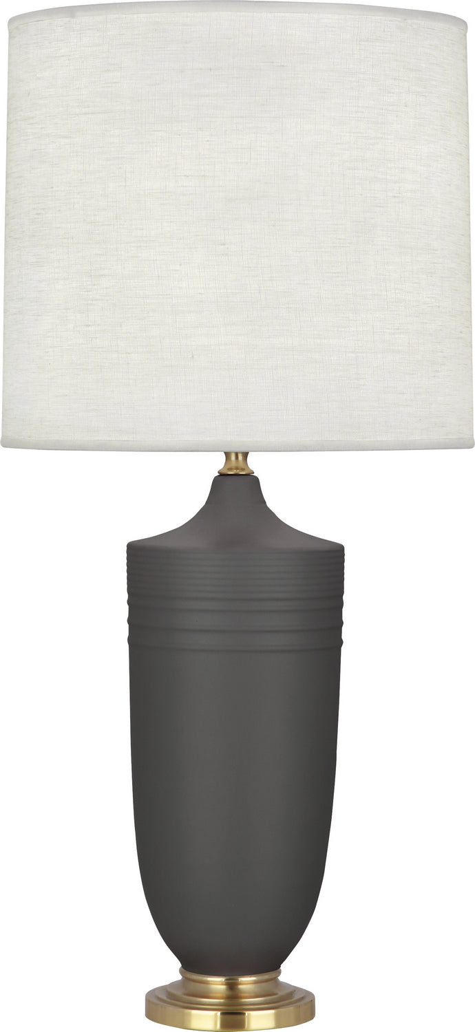 Robert Abbey Lighting MCR27 Michael Berman Hadrian Lamp Matte Ash Glazed W/Modern Brass