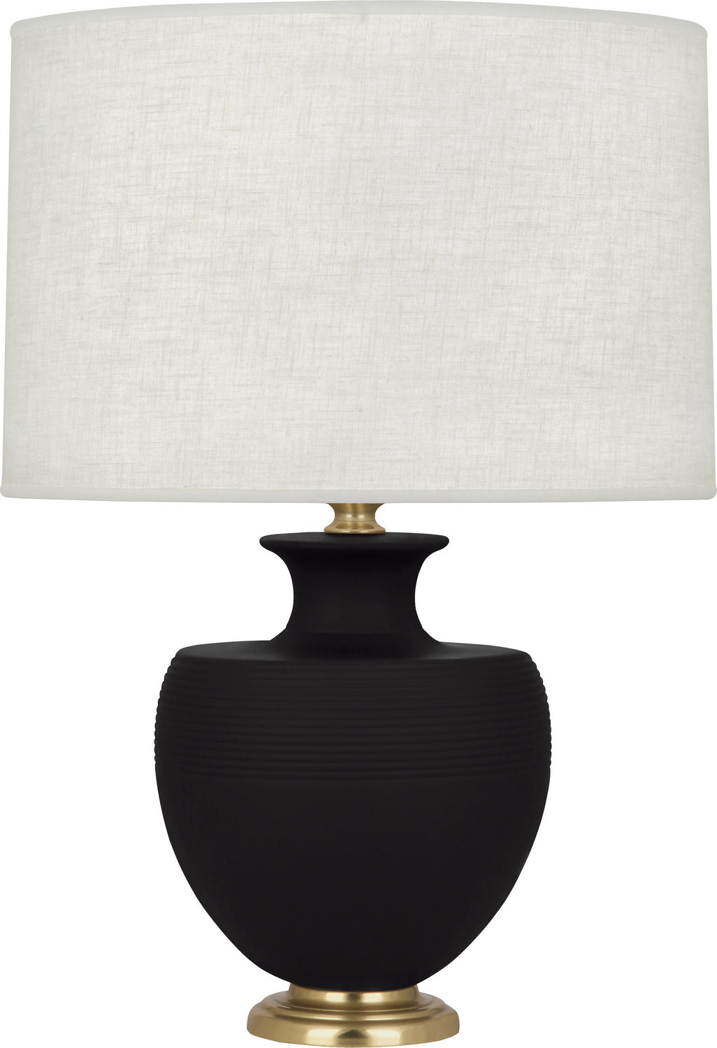 Robert Abbey Lighting MDC21 Michael Berman Atlas Lamp Matte Dark Coal Glazed W/Modern Brass