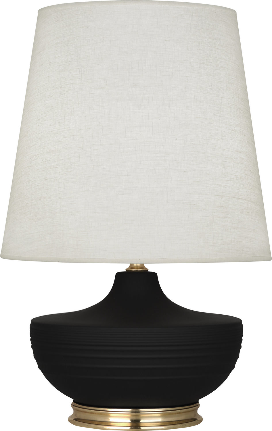 Robert Abbey Lighting MDC24 Michael Berman Nolan Lamp Matte Dark Coal Glazed W/Modern Brass