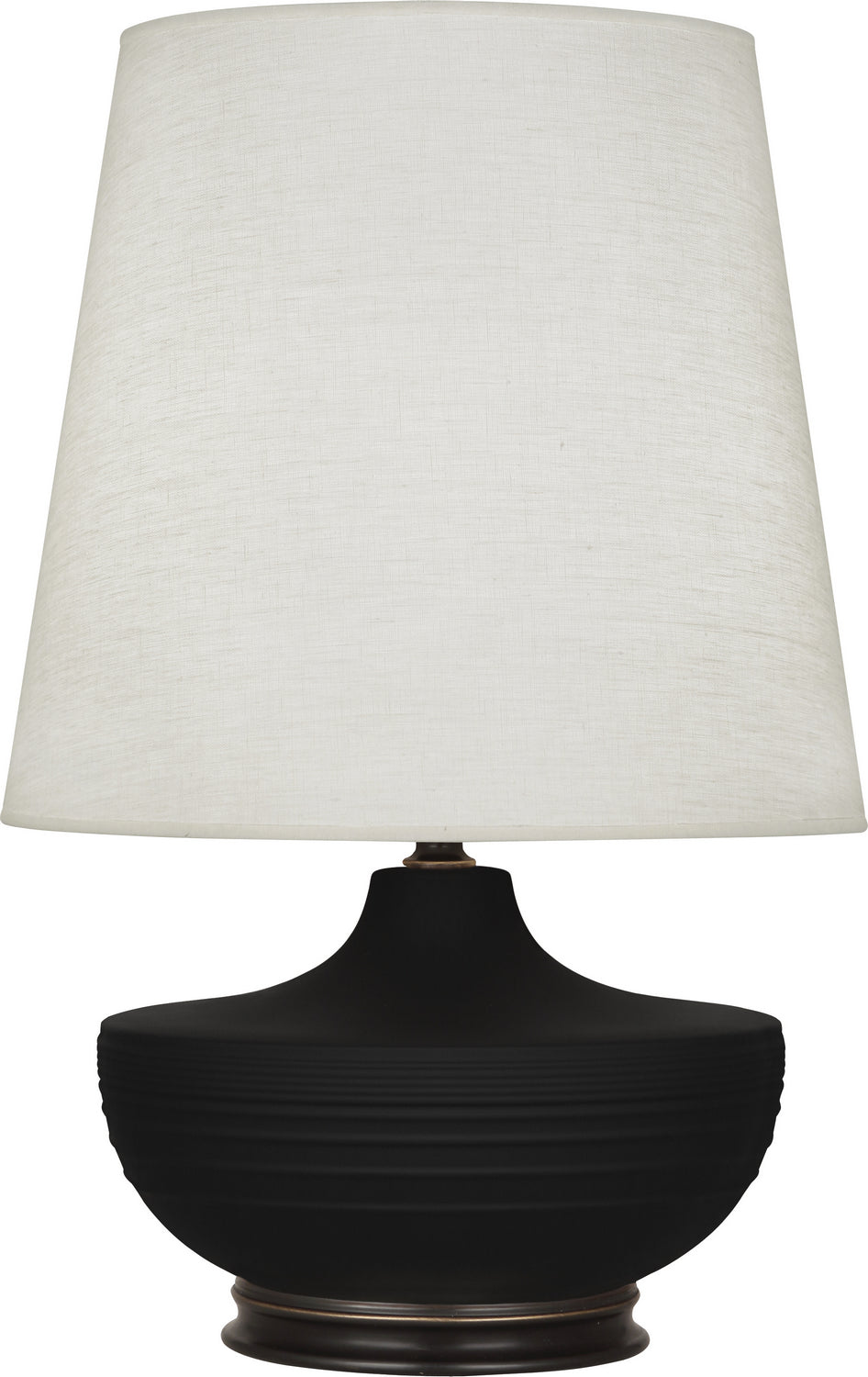 Robert Abbey Lighting MDC25 Michael Berman Nolan Lamp Matte Dark Coal Glazed W/Deep Patina Bronze