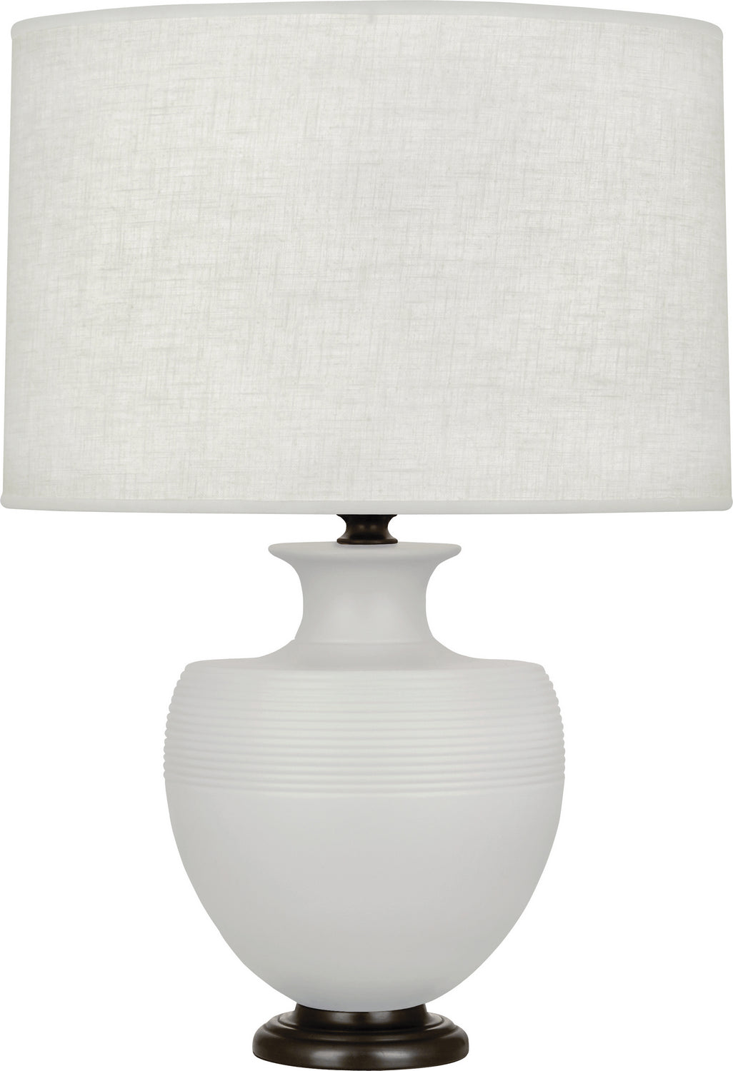 Robert Abbey Lighting MDV22 Michael Berman Atlas Lamp Matte Dove Glazed W/Deep Patina Bronze