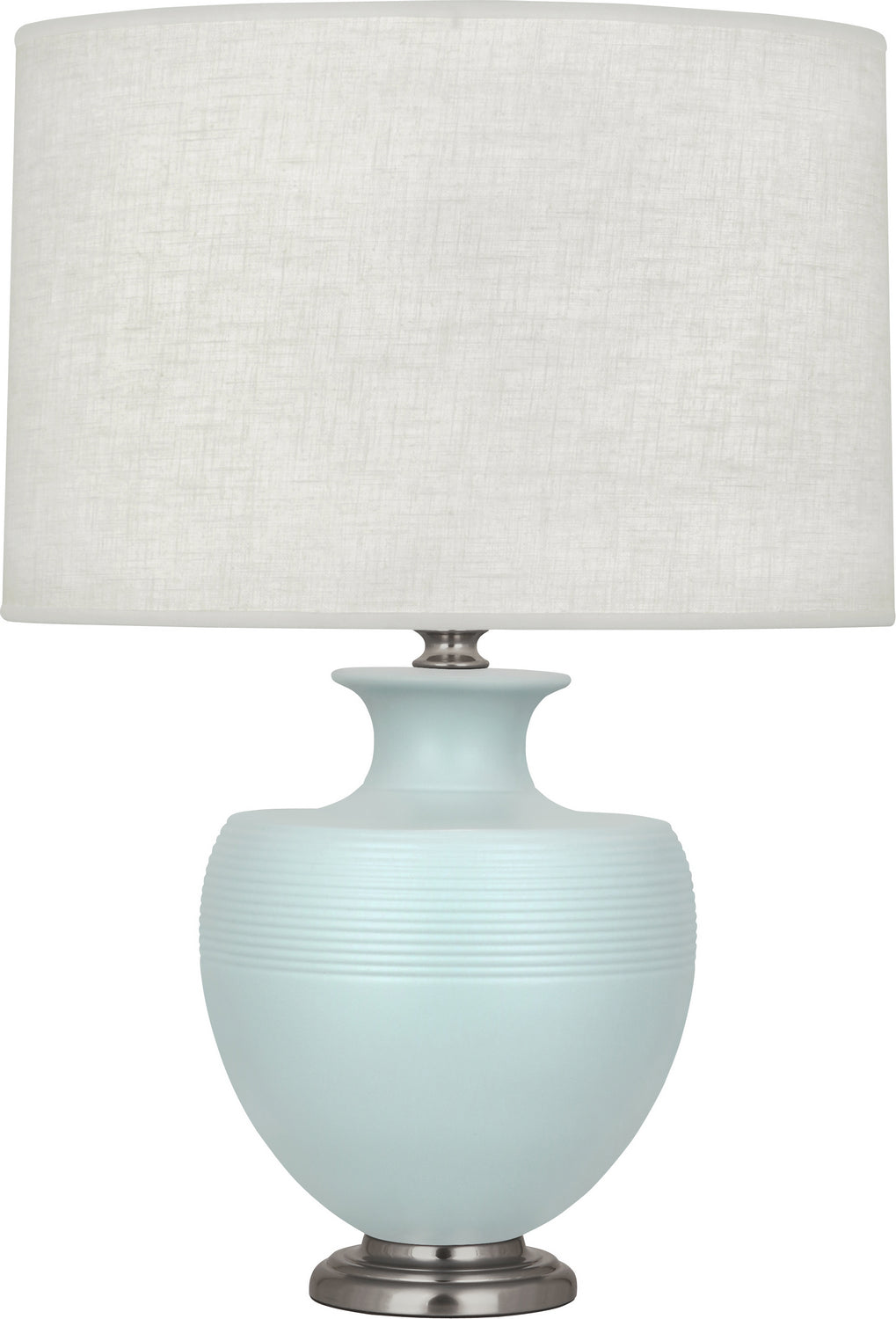 Robert Abbey Lighting MSB20 Michael Berman Atlas Lamp Matte Sky Blue Glazed W/Dark Antique Nickel