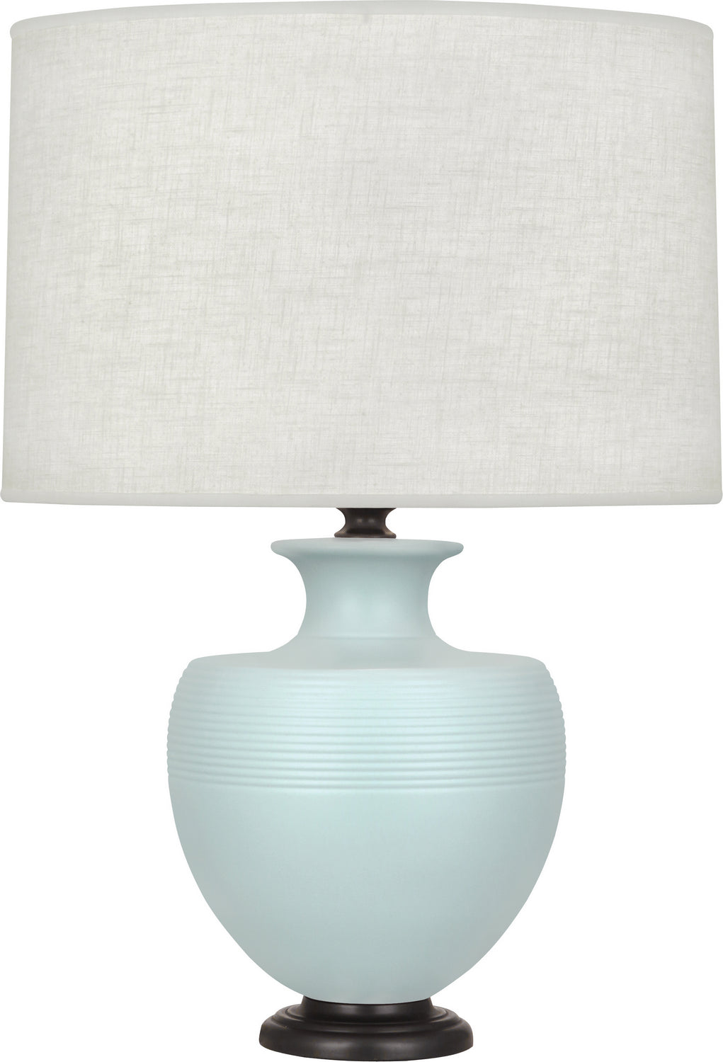 Robert Abbey Lighting MSB22 Michael Berman Atlas Lamp Matte Sky Blue Glazed W/Deep Patina Bronze