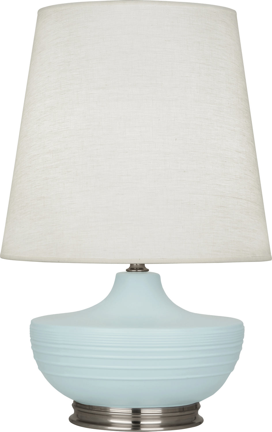 Robert Abbey Lighting MSB23 Michael Berman Nolan Lamp Matte Sky Blue Glazed W/Dark Antique Nickel