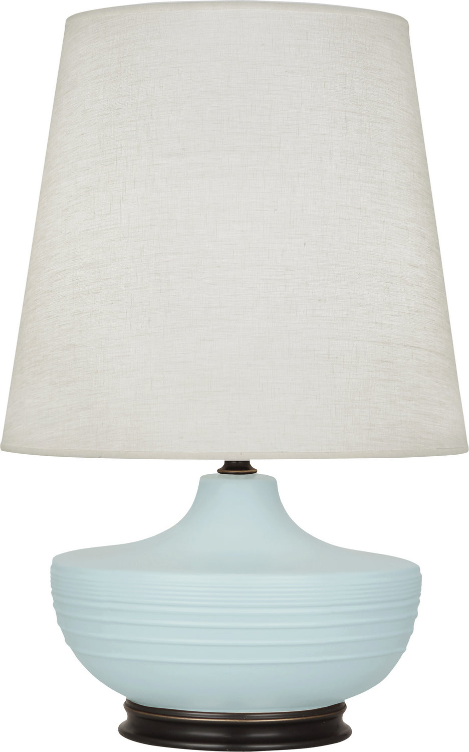 Robert Abbey Lighting MSB25 Michael Berman Nolan Lamp Matte Sky Blue Glazed W/Deep Patina Bronze