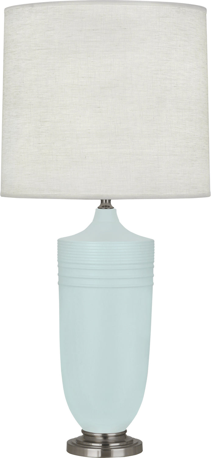 Robert Abbey Lighting MSB26 Michael Berman Hadrian Lamp Matte Sky Blue Glazed W/Dark Antique Nickel