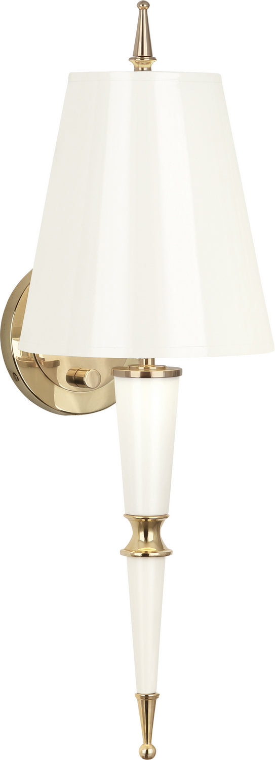 Robert Abbey Jonathan Adler Versailles W903 Wall Sconce Light - Lily Lacquered Paint w/Modern Brass
